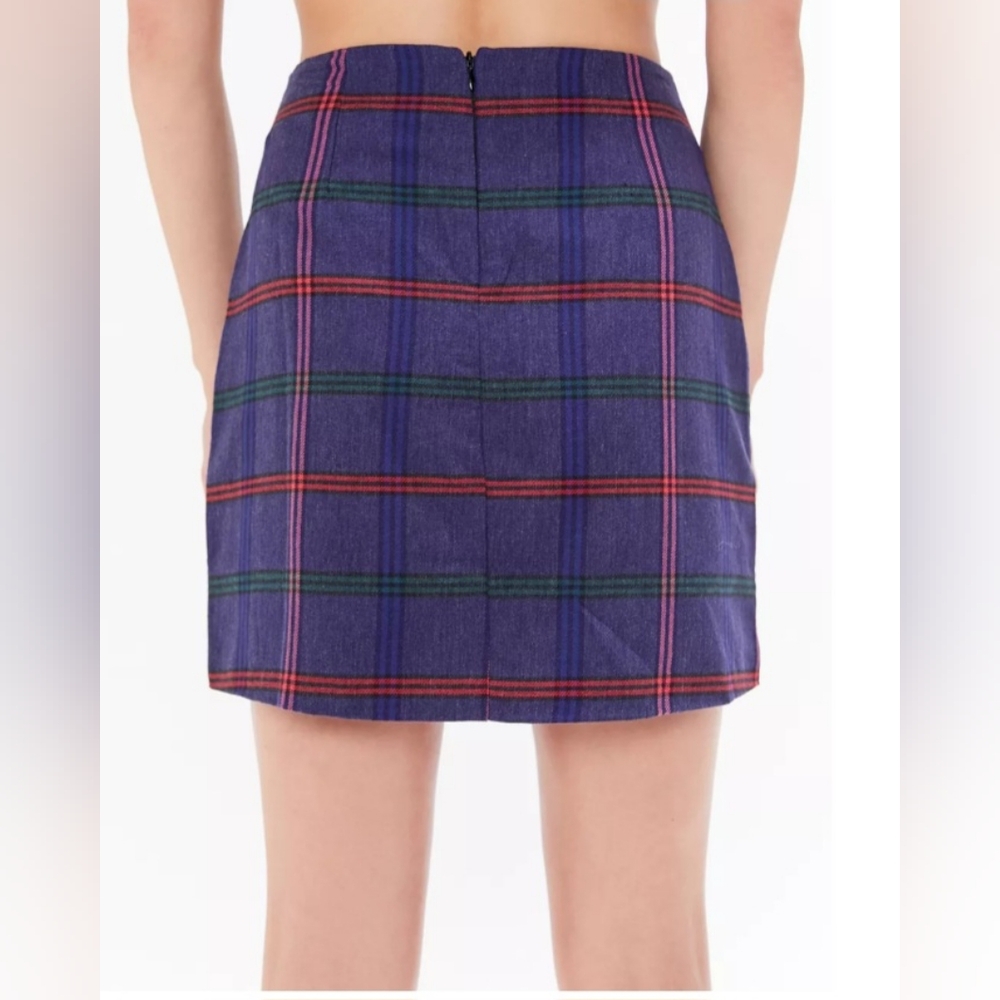 Lazy Oaf Getting Plaid Mini Skirt Size 8 - image 3
